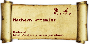 Mathern Artemisz névjegykártya